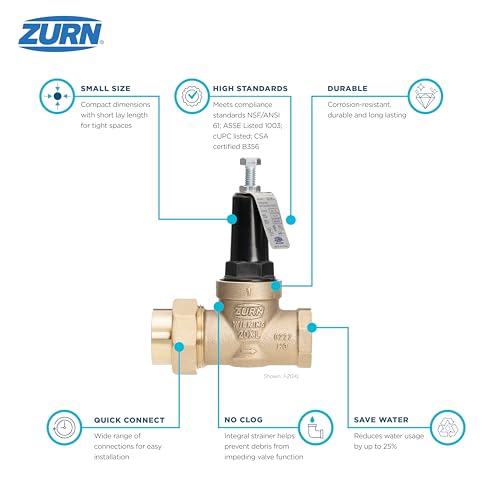 Zurn Wilkins 34-20XLPEX 3/4" 20XL Pressure Reducing Valve (Integral Crimp PEX x Crimp PEX)