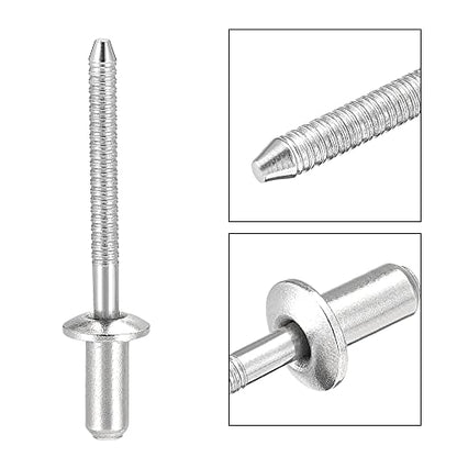 uxcell Blind Rivets, 304 Stainless Steel Pull Rivets Core Decoration Rivets 4.8mm Diameter 10mm Grip Length Close End Silver Tone, 50pcs - size: 4.8mm x 10mm