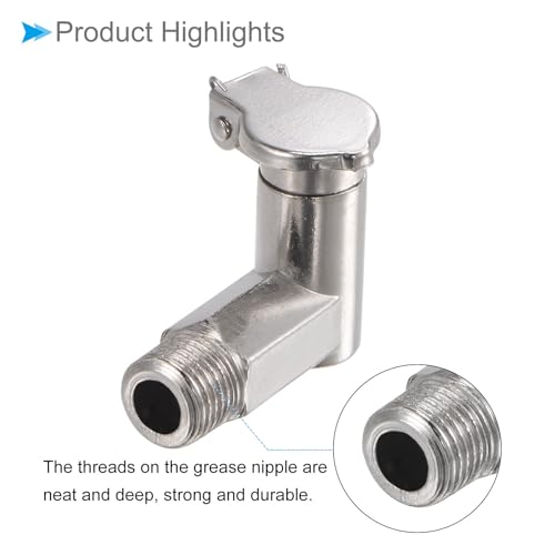Spring Grease Oil Cup Cap, | M10x1 Thread | L Shape Oil Container Cup Oiler Lathe Machine Power Accessories - (Applications: for Industrial Lubrication), 4-Pieces - size: M10x1mm
