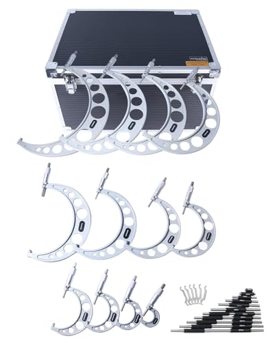 Accusize Industrial Tools 0-300 mm Metric 12 Pc Precision Outside Micrometer Set, Carbide Tipped, Eg00-1300 - size: 0-300mm 12 pc/set