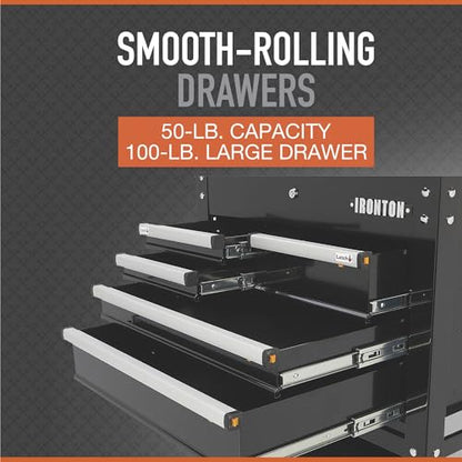 Ironton 30in. 5-Drawer Mechanic's Tool Cart, 700-Lb. Capacity - size: 5 Drawer