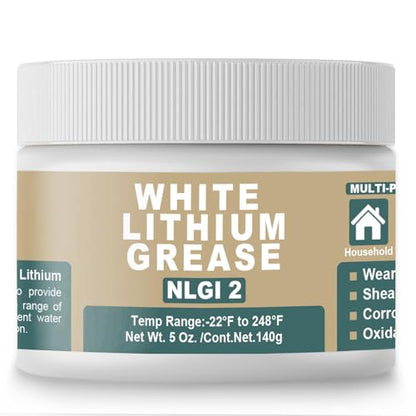 BTAS White Lithium Grease Lubricant for Door Hinge/Opener/Wheels/Screw 5oz - size: 5 oz