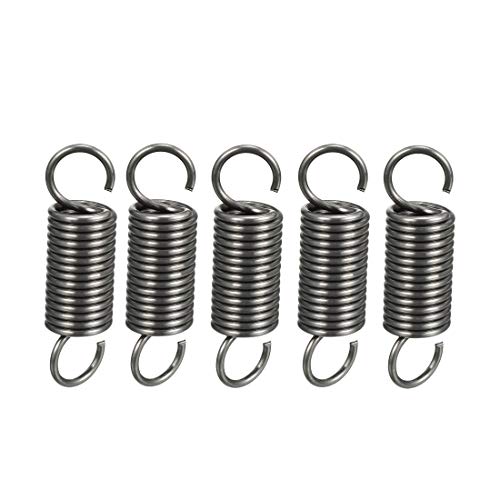 uxcell 5Pcs Extended Tension Spring Wire Dia 0.059", OD 0.47", Free Length 1.97" Nickel-Plated Spring Steel Small Dual Hook Tension Springs for Production - size: 0.059" × 0.47" × 1.97"