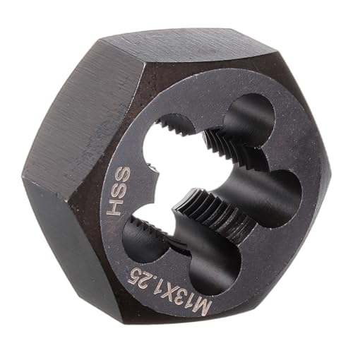 HARFINGTON Hex Threading Die M13 x 1.25 Metric Thread Right Hand High Speed Steel Rethreading Fixed Die Screw Cutting Tapping Repair Tool - size: M13 x 1.25