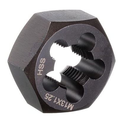 HARFINGTON Hex Threading Die M13 x 1.25 Metric Thread Right Hand High Speed Steel Rethreading Fixed Die Screw Cutting Tapping Repair Tool - size: M13 x 1.25