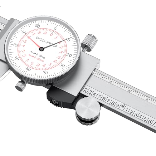 HDLNKAK Dial Caliper 0-6"/150mm Dual Reading Scale Inch/Metric - color: Red