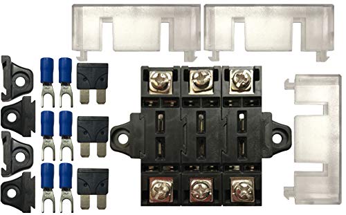 Stack-able Add-on In-line Fuse Holder Panel & Distribution Block for ATO/ATC & ATM/MIN Blade Fuses - Automotive Marine Car Boat RV (3)