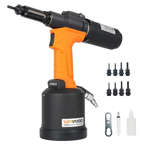 Heavy Duty Pneumatic Hydraulic Rivet Nut Tool, HPS6312 air Riveter Automatic Rivet Nut Gun Tool Setting Kit Come with M5, M6, M8, M10, 10-24, 1/4, 5/16, 3/8 Nose-Piece Assembly - style: Hydraulic Rivet Nut Tool HPS6312