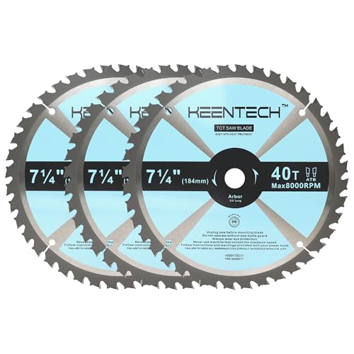 KEENTECH 7-1/4" Saw Blade 40T, 3-Pack, Fine Finish for Wood