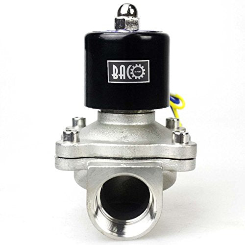 BACOENG 1" AC110V Stainless Steel Electric Solenoid Valve (NPT, Normally Closed) - size: 1"NPT