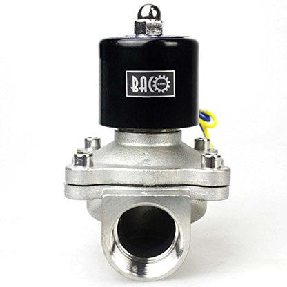 BACOENG 1" AC110V Stainless Steel Electric Solenoid Valve (NPT, Normally Closed) - size: 1"NPT