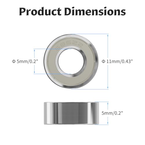 20 Pcs 685ZZ Ball Bearings, Carbon Steel, 5x11x5mm - size: 685ZZ 20Pcs