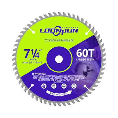 7-1/4 Inch Circular Saw Blade, Woodworking Saw Blade,5/8" Arbor,60 T - size: 7-1/4" 60T Carbide Saw Blade