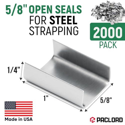 5/8" Open Seals for Steel Strapping, Pack of 2000 - size: Pack of 2000