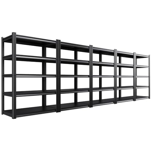 Set of 5 71"H Garage Shelving-2050LBS 5 Tier Storage Shelves,Adjustable Heavy Duty Metal Shelving Unit and Storage Large Rack,Utility Steel Shelf For Shop Warehouse Industrial Pantry 71"x35"x16" - size: 35.4"Wx16"Dx71"H
