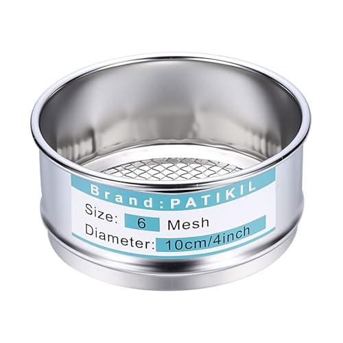 PATIKIL Lab Sieve 6 Mesh(3.2mm) 3.9"(10cm) Diameter Sifting Screen - size: 6 Mesh(3.2mm)/3.9"