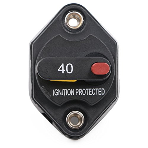 40A Circuit Breaker Manual Reset, Mid Range Mini Fuse DC 12-32V - size: Panel Mount-40A