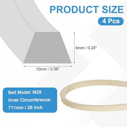 uxcell 4Pcs M29 Industrial Sewing Machine Belt 29.5" Outer Girth Rubber - size: M29