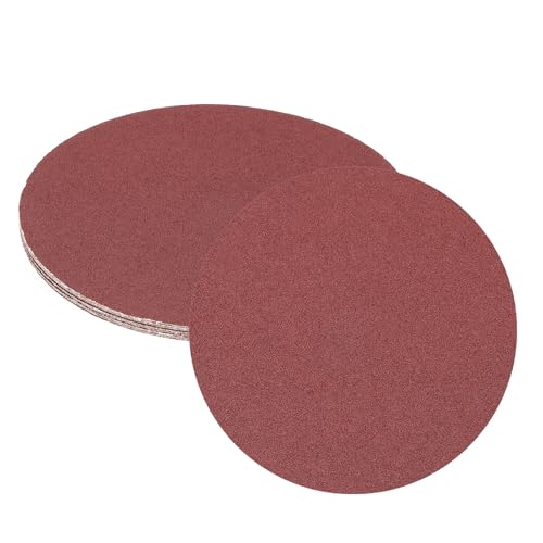 uxcell 12pcs 10-Inch PSA Sanding Discs, 40 Grits Aluminum Oxide Self Adhesive Stick Back Sandpapers, No-Hole Round Wet/Dry Sander Papers, Sand Auto Car Paint, Wood, Metal - size: 40 Grits