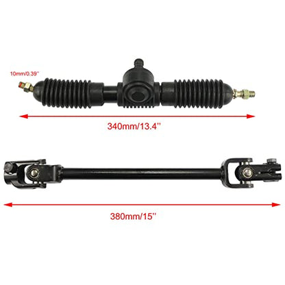 PRO BAT 270mm/10.6'' 125cc Go Kart Steering Wheel Kit - size: 10.6'' Steering Wheel 12.6'' Gear Rack Pinion Kit