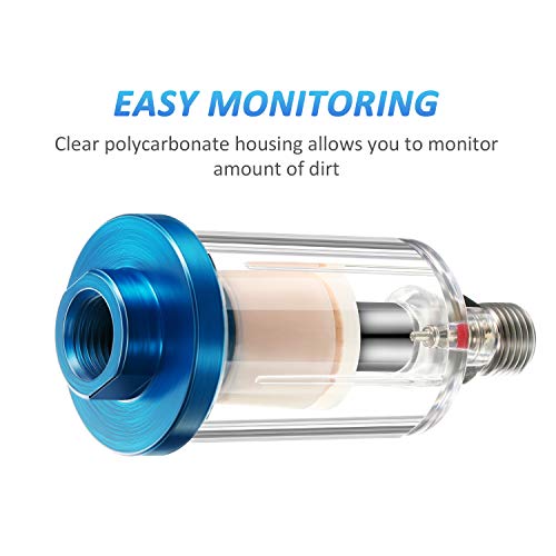 Mudder 3 Pcs Air Compressor Filter, 1/4 Inch Npt Air Oil Water Separator
