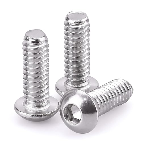 1/4-20 x 3/4" Button Head Socket Cap Bolts Screws, 304 Stainless Steel 18-8, Allen Hex Drive, Bright Finish, Fully Machine Thread, Pack of 25 - size: 1/4-20 x 3/4
