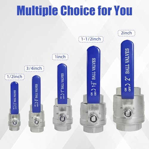 YADIAN 2Pack 304 Stainless Steel Ball Valve 3/8'' NPT Thread Shut Off Valve - size: 3/8'' NPT