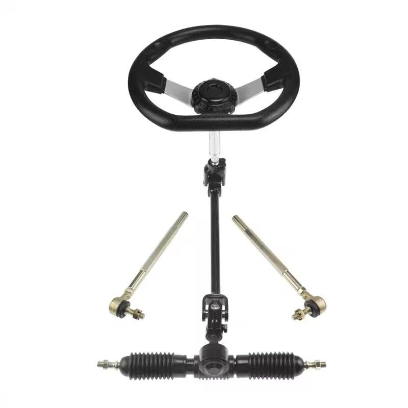 PRO BAT 270mm/10.6'' 125cc Go Kart Steering Wheel Kit - size: 10.6'' Steering Wheel 12.6'' Gear Rack Pinion Kit