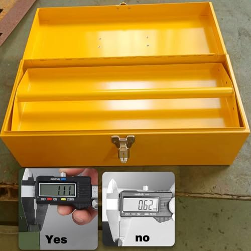 Large Tool Box Organizer Took Box Fishing Tackle Box 16 Inch Tool Box Small Metal Toolbox Organizer With Metal Latch and Handle for Household Warehouse Tools Storage Yellow - color: Yellow