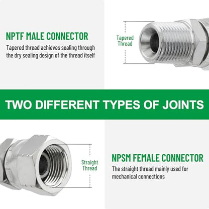 10PCS Hydraulic Adapter Fitting: 3/8" NPSM Female x 3/8" NPTF Male - size: 3/8" NPSM Female x 3/8" NPTF Male