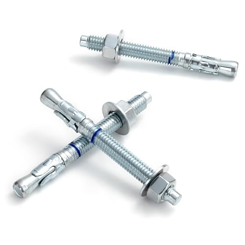 3/8" x 3-3/4" Concrete Anchors (50 Pack) 3/8 inch Wedge Anchors Bolts Zinc Plated - size: 3/8"x3-3/4"