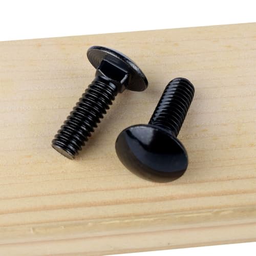 3/8-16 x 1-1/2" Carriage Bolts Screws Black Finish, Round Head Square Neck, 304 Stainless Steel 18-8, UNC Full Machine Coarse Thread, 8Pcs - size: 3/8-16 x 1-1/2" (8 Pcs)