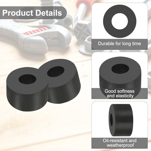 PATIKIL Multi Purpose Rubber Spacer, 30Pcs 6mm ID x 12mm OD x 7mm T Neoprene Round Anti-Vibration Isolation Pads Isolator Rubber Bushings Spacer Washer for HVAC Bolts Car Accessories - size: 6mm ID x 12mm OD x 7mm T