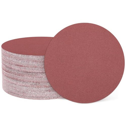 HARFINGTON 50 Pcs 4 Inch Sanding Discs 320 Grit Red Aluminum Oxide - size: 4 Inch(320 Grit)
