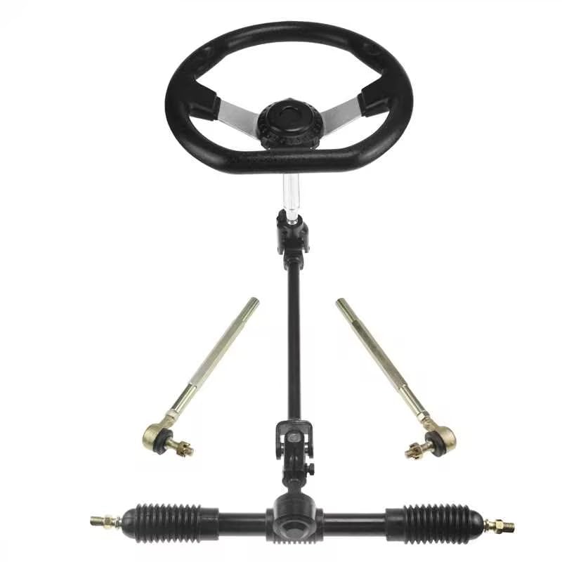 PRO BAT 270mm/10.6'' Go Kart Front Steering Wheel Assembly - size: 10.6'' Steering Wheel 16.5'' Gear Rack Pinion Kit