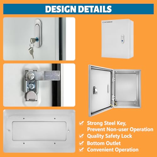 Outdoor Electrical Box 24x16x10 NEMA 4X Waterproof Junction Box - size: 24 x 16 x 10''