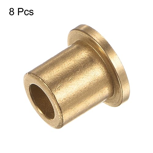 HARFINGTON 8pcs Flange Bearing Sleeve 6mm Bore 10mm OD 12mm Length 2mm Flange Thickness Bronze Bushing Self Lubricating Bushings Sleeve for Industrial Equipment - size: 6mm x 10mm x 12mm
