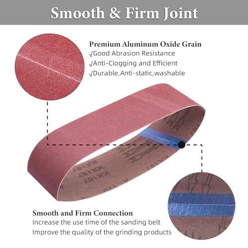 3x24 Inch Sanding Belts 120 Grit, 24 Pack - color: 120 Grit, size: 3x24in