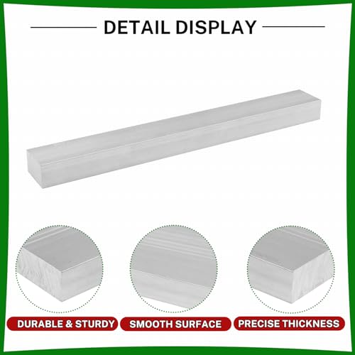6061 Aluminum Flat Bar, 0.6" Thickness X 1" Width X 8" Length Aluminum Flat Plate, Solid Aluminum Bar for Crafting, Industrial Building - size: 0.6" X 1" X 8"