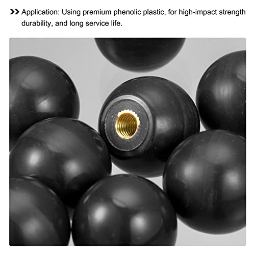 uxcell 6Pcs Threaded Ball Knobs, M8 Female Thread Thermoset Ball Knob - color: Black, size: M8x1.18''