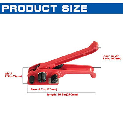 MYFAMIREA Heavy Duty Poly Strapping Tensioner and Cutter Manual Banding Tools Windlass for 1/2" -3/4" Width Polyester Polyproplyn Strap - Passion Red - style: Tensioner-Passion Red