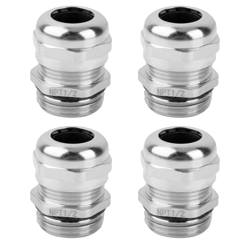 4 Pcs 1/2" NPT Nickel-Plated Copper Cable Gland - style: 1/2" NPT