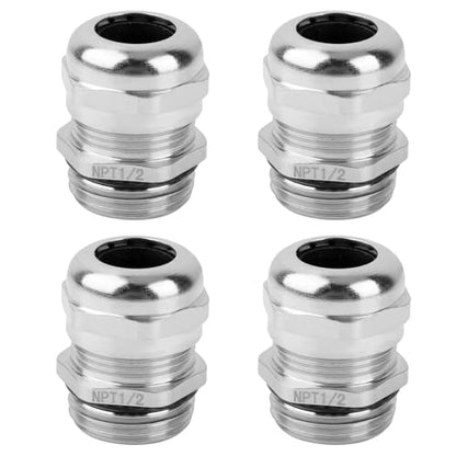 4 Pcs 1/2" NPT Nickel-Plated Copper Cable Gland - style: 1/2" NPT