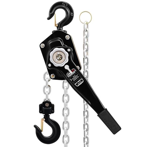 CREWORKS Lever Chain Hoist, 3 Ton 6600 lb Capacity 10 ft Manual Chain Hoist with G80 Galvanized Chain & Swivel Hooks, Heavy Duty Manual Lever Hoist for Construction Warehouse Automotive Factory - style: Lever hoist, 3 Ton, 10FT