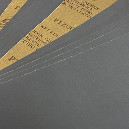 1200 Grit Wet Dry Sandpaper, 15PCS 9x11 Inch Silicon Carbide Sanding Sheets - style: Grit 1200