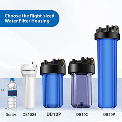 SimPure DB10P 10" *4.5" Whole House Sediment Water Filter Housing - size: 1 Count (Pack of 1), style: System (10 Inch x 4.5 Inch)