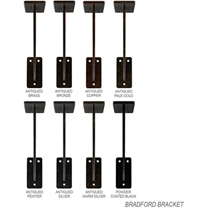 2" W x 7" D x 7" H Bradford Steel Bracket, Antiqued Brass - color: Antiqued Brass, size: 2-in. W x 7-in. D x 7-in. H