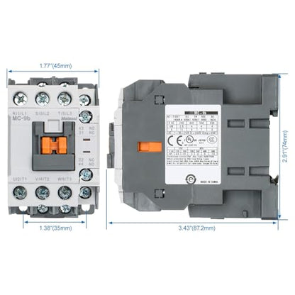 BAOMAIN 9A Magnetic Contactor MC-9b 3 Pole 110V AC Coil 1NO+1NC UL