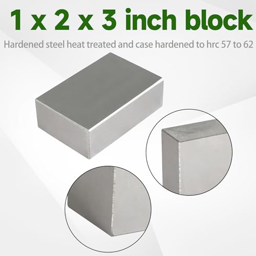 marddpair 1" x 2" x 3" Parallel Metal Block No Holes, Hardened Steel Plain