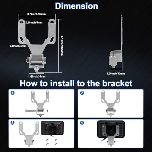 4x6 Inch Headlight Mount Bracket 1PC